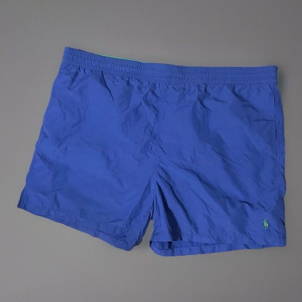 Ralph Lauren Men's Swim Athletic ‎ Trunks Solid Blue Green  2XL